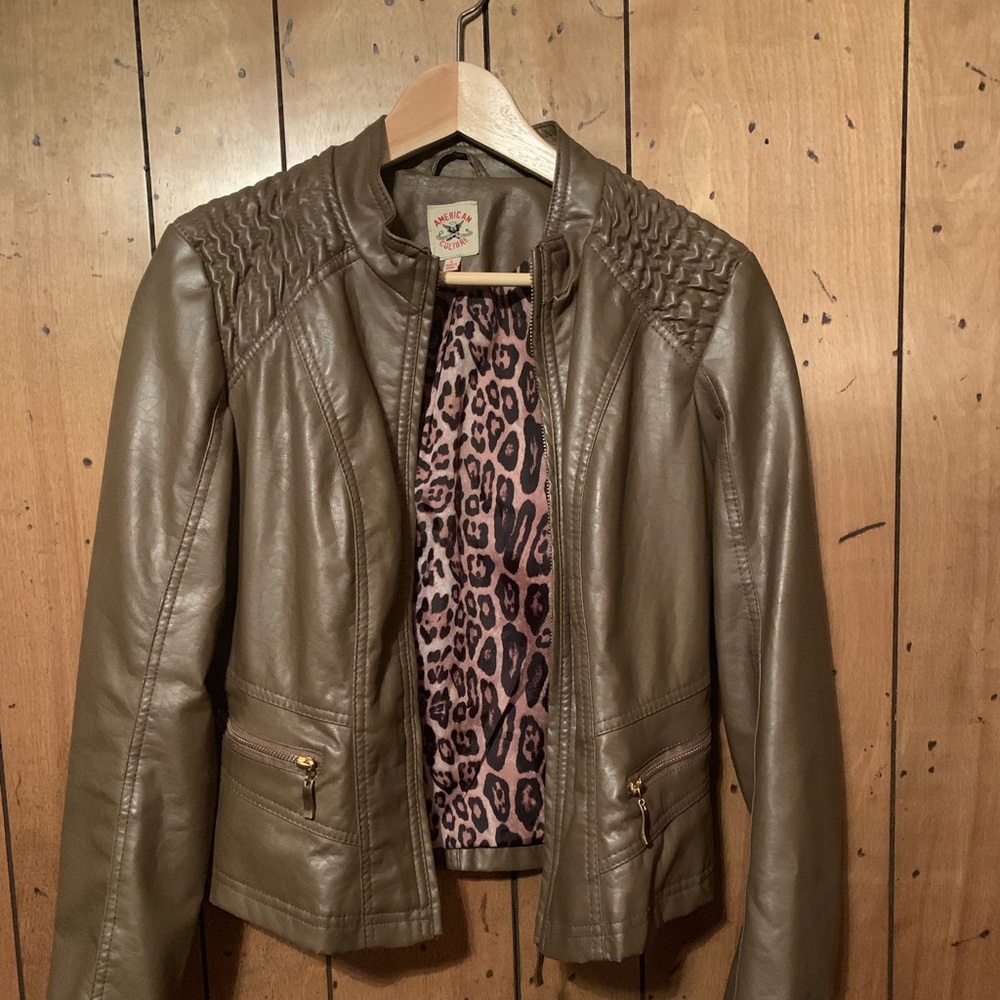 American culture faux leather jacket